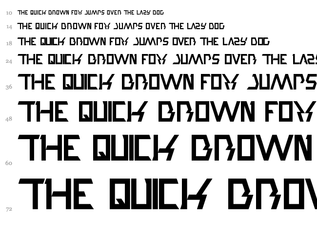 Trade And Mark font waterfall